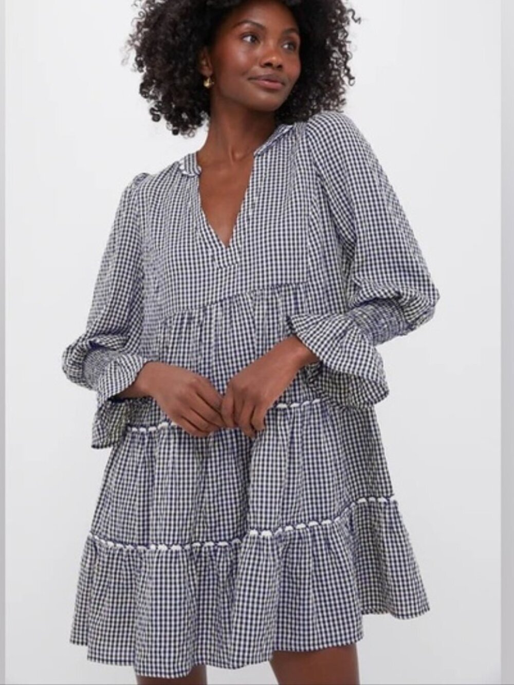 Tuckernuck Pomander Place Navy Gingham Kenzo Mini Dress Size XXS NWT